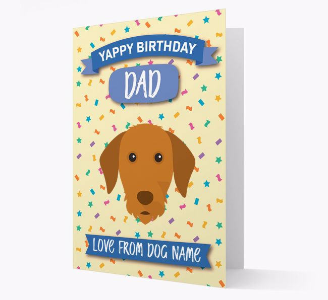 Personalized Card 'Yappy Birthday Dad' with {breedCommonName} Icon